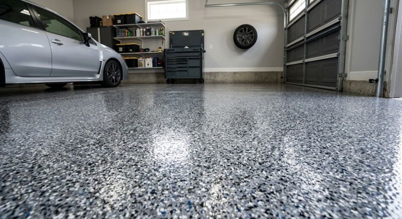 Speckled Garage Floor Painting in Winston Salem, NC